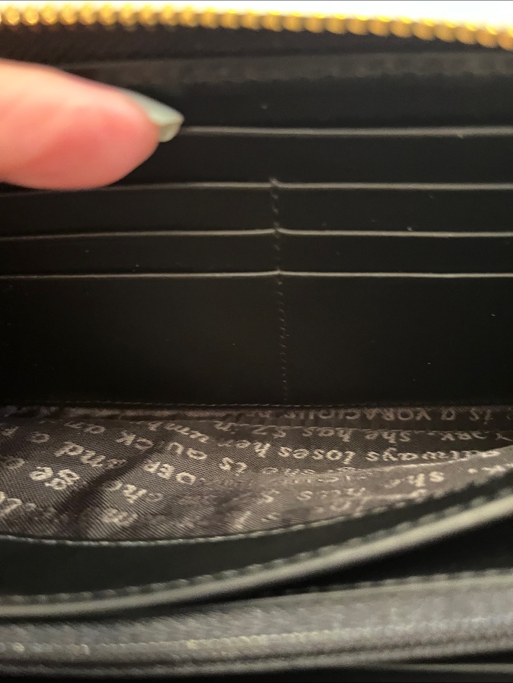 kate spade Pink Glitter Zip Wallet with Character Appliqué and Yellow Accent - Picture 5 of 5